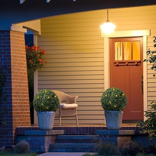 Artificial Boxwood Topiary Balls With LED Lights