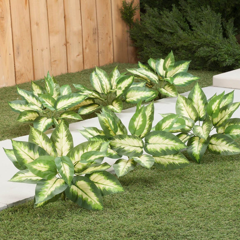 Set Of 3 Artificial Hosta Bushes For Indoor And Outdoor Decoration