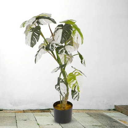 Variegated Artificial Monstera Indoor Decor Plant