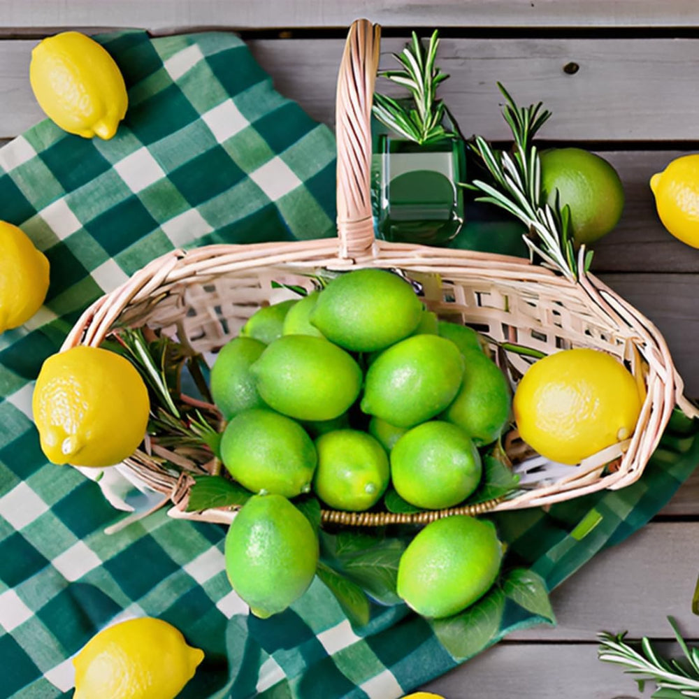 Artificial Decorative Lemons And Limes Realistic Fake Citrus Set