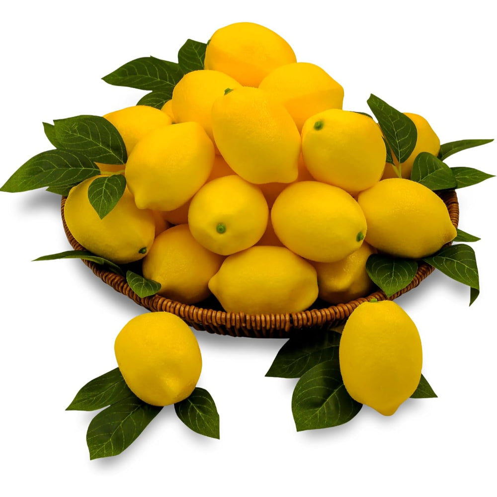 Artificial Decorative Lemons And Limes Realistic Fake Citrus Set