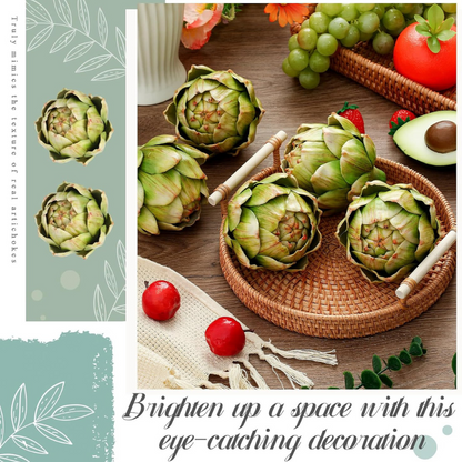 Artificial Artichokes Decoration Realistic Vegetables For Home