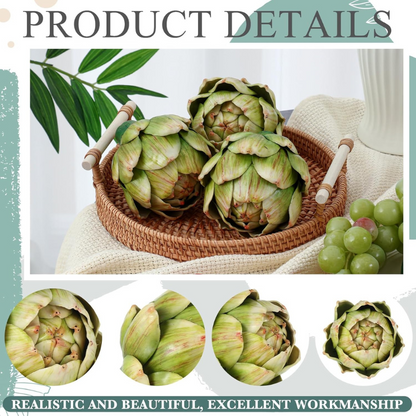Artificial Artichokes Decoration Realistic Vegetables For Home