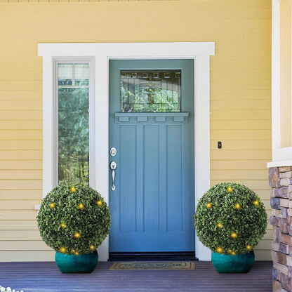 Artificial Boxwood Topiary Balls With LED Lights