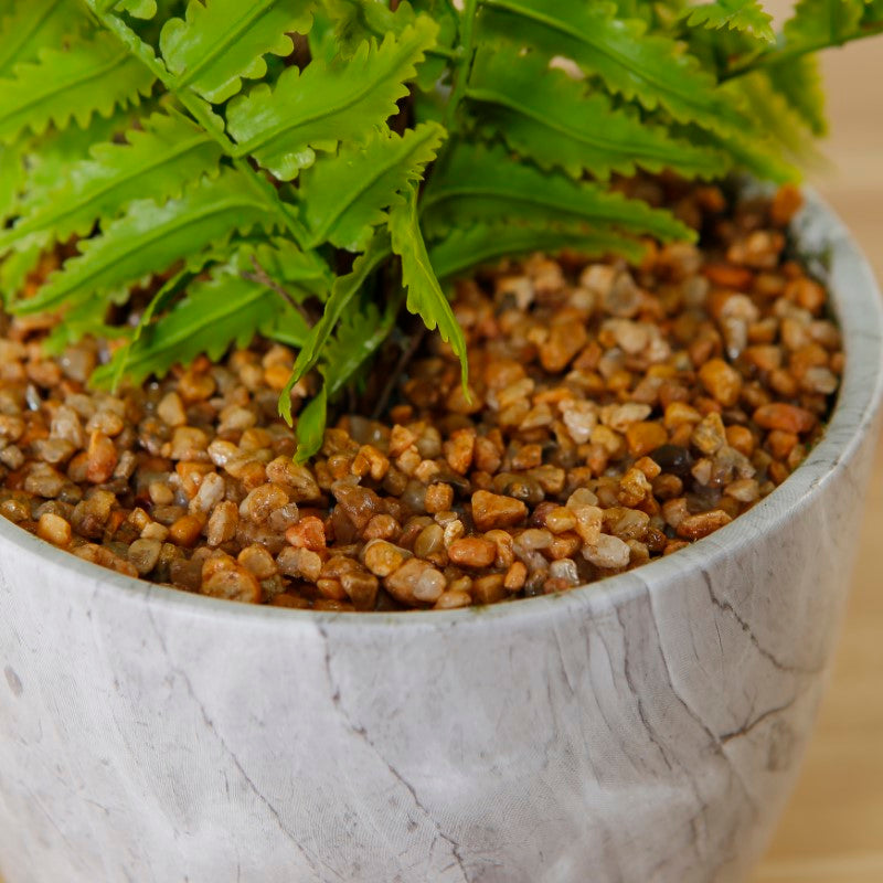 Artificial Fern Tree in Marble Pot