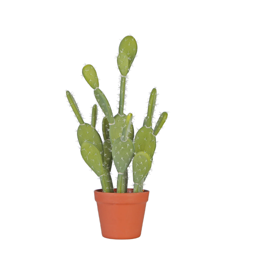 Artificial Prickly Pear Cactus In Terracotta Pot