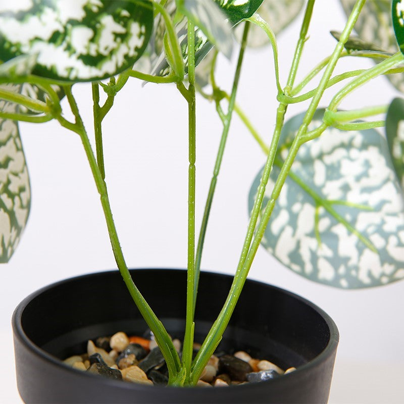 Artificial Speckled Leaf Plant Tree In Pot