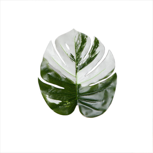 Artificial Variegated Monstera Leaf Decor