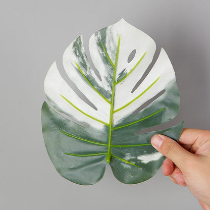 Artificial Variegated Monstera Leaf Decor