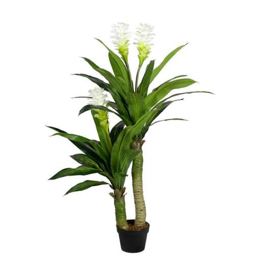 Faux Dracaena Corn Plant Tree With Flowers