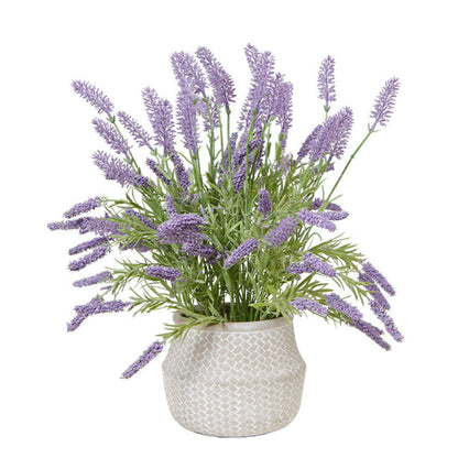 Artificial Lavender With Cement Pot