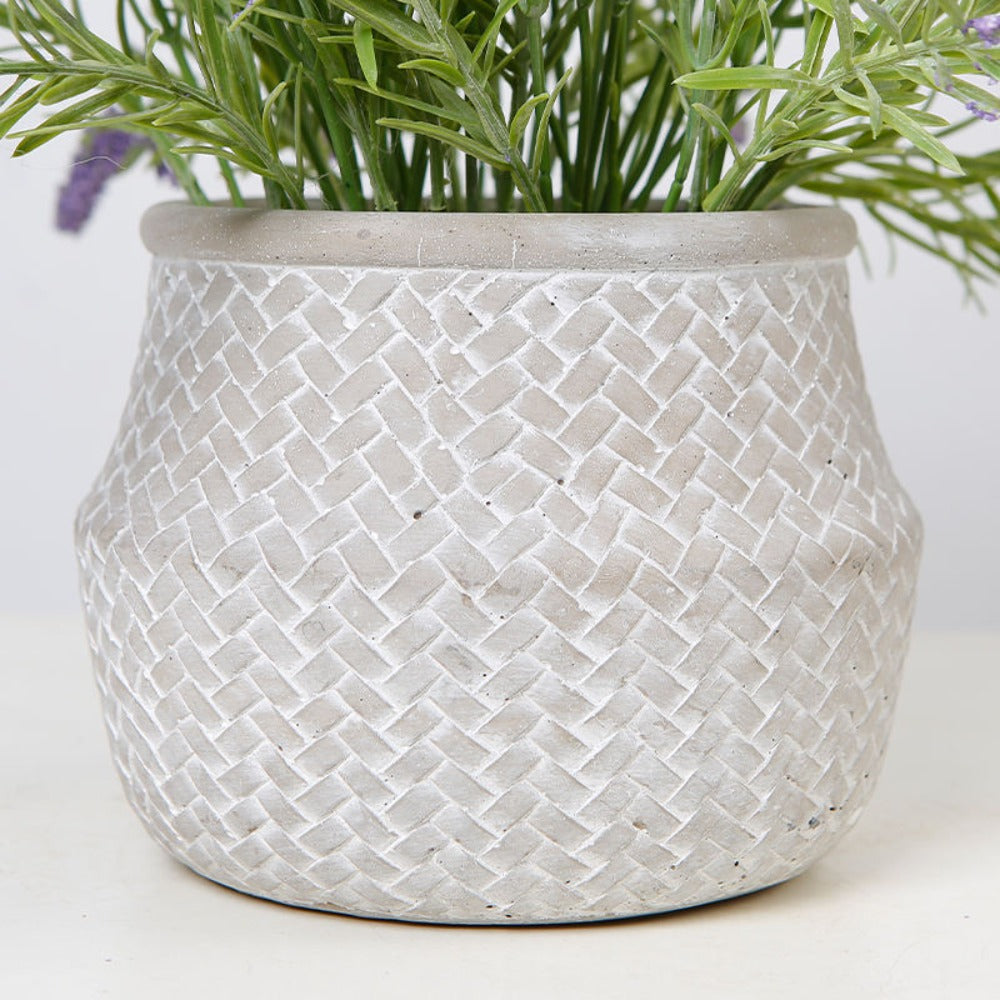 Artificial Lavender With Cement Pot