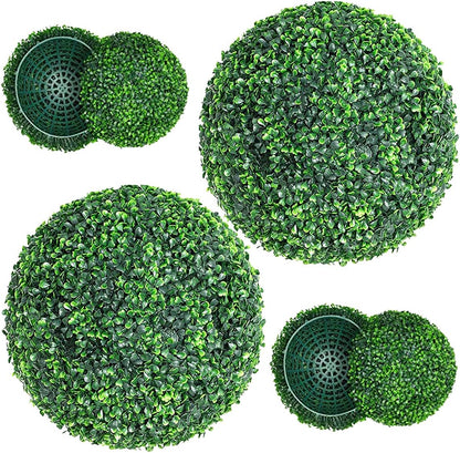 Set Of Two Artificial Boxwood Topiary Balls For Indoor And Outdoor Decor