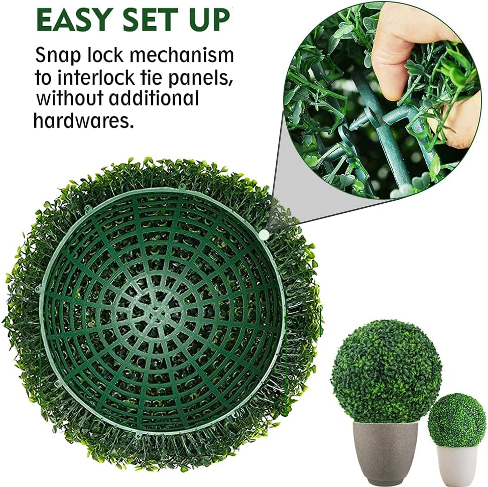 Set Of Two Artificial Boxwood Topiary Balls For Indoor And Outdoor Decor