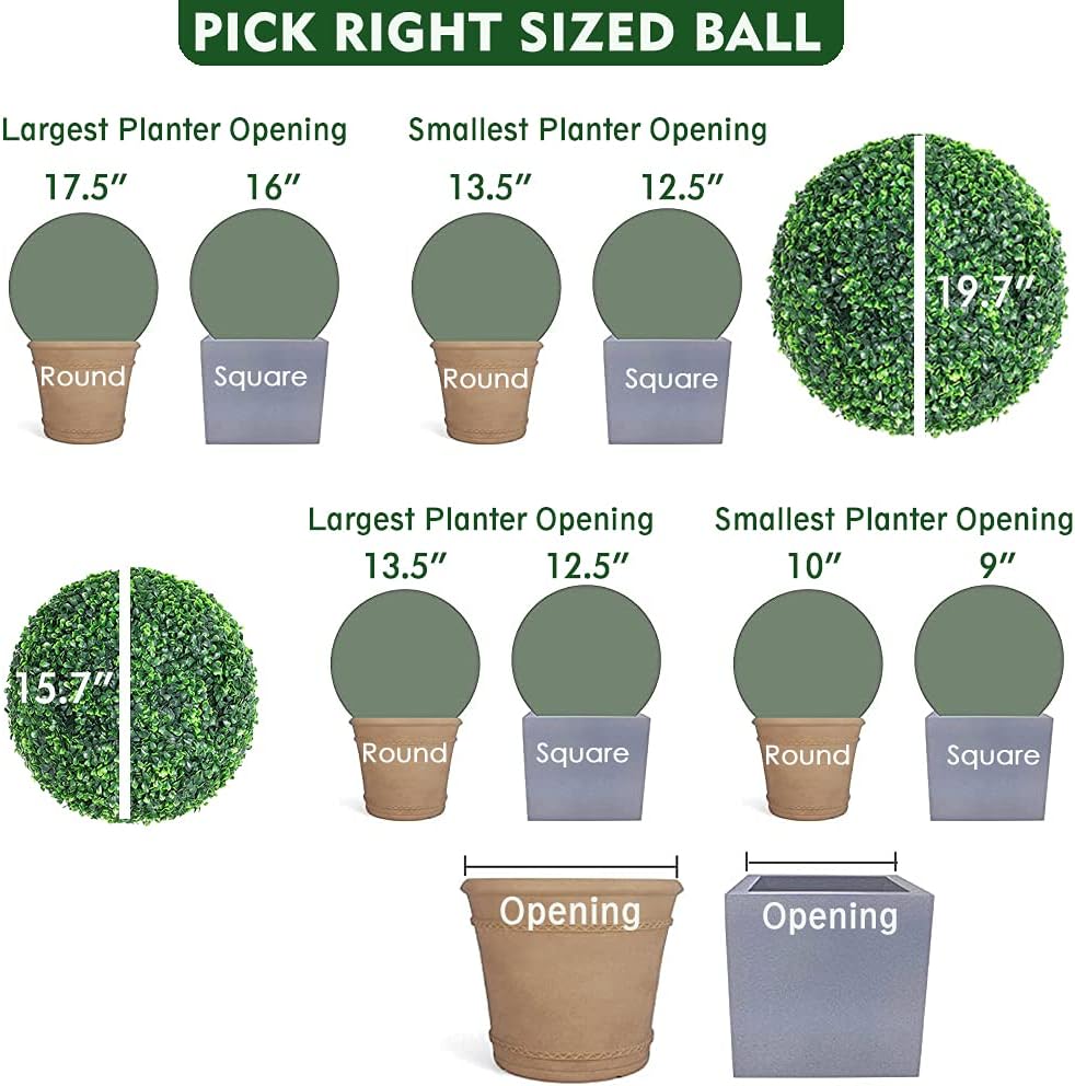 Set Of Two Artificial Boxwood Topiary Balls For Indoor And Outdoor Decor