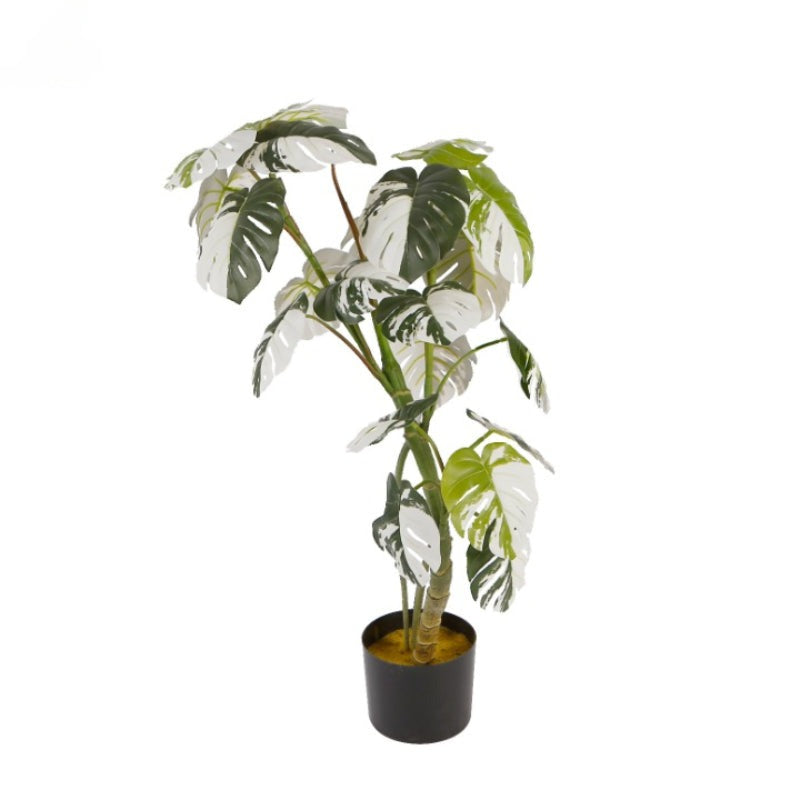 Variegated Artificial Monstera Indoor Decor Plant